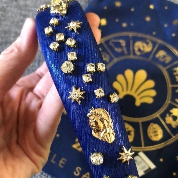 Lele Sadoughi Zodiac Virgo Alice Headband Royal Blue  display picture 3